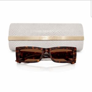 Jimmy Choo NWT TortoiseShell Designer Sunglasses With Logo Hard Case